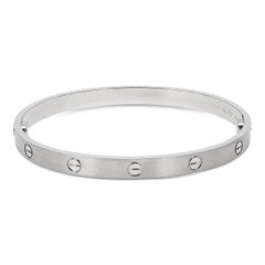 Cartier Love Armband, klassisches Modell, gebürstetes 18-karätiges Weißgold, Größe 20