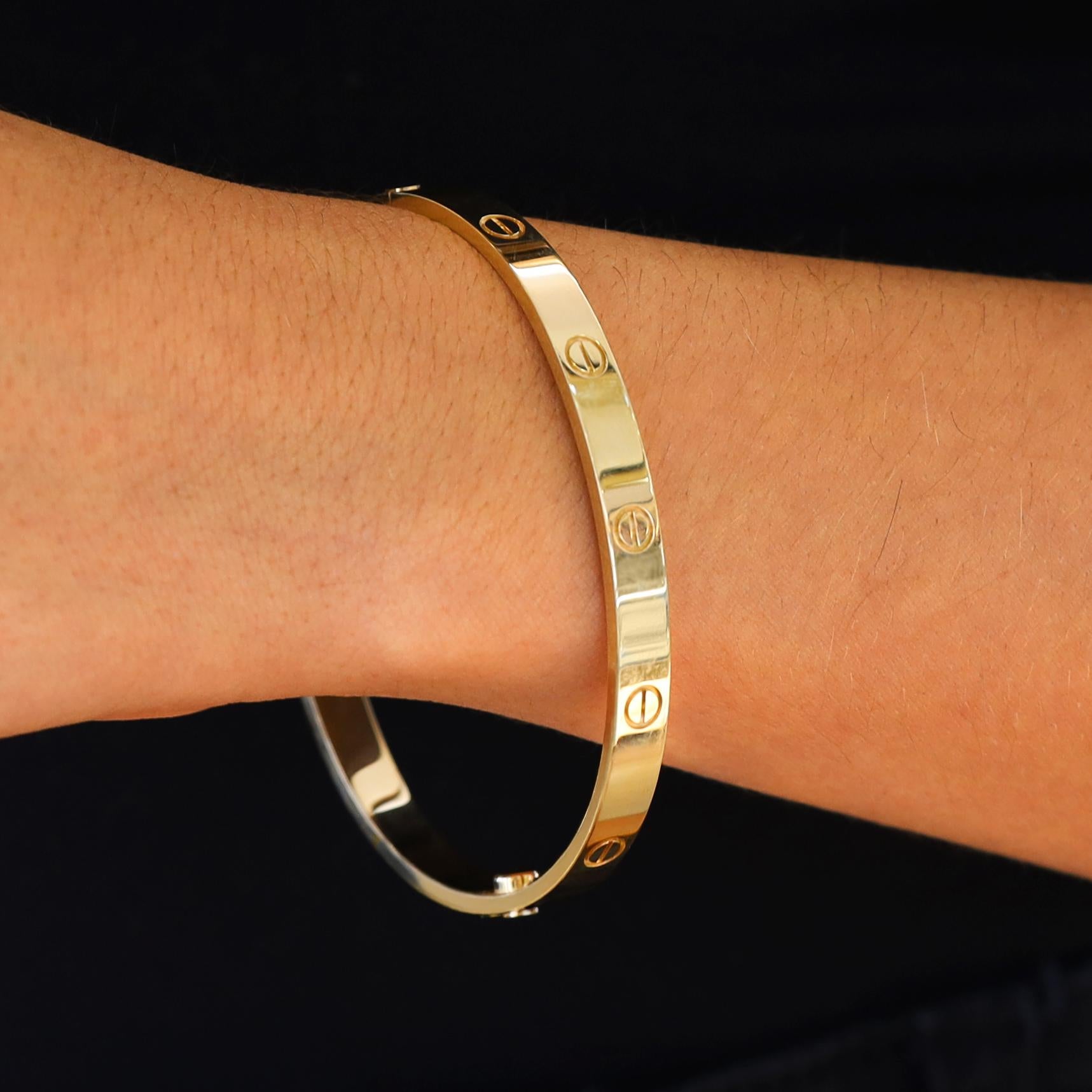 Women's Cartier Love Bracelet Classic Model Size 20 18k Yellow Gold