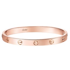 Cartier Love Bracelet Classic Model Two Functional Screws 18K Rose Gold Bangle