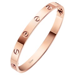 Cartier Love Bracelet Classic Model Two Functional Screws 18K Rose Gold Size 17