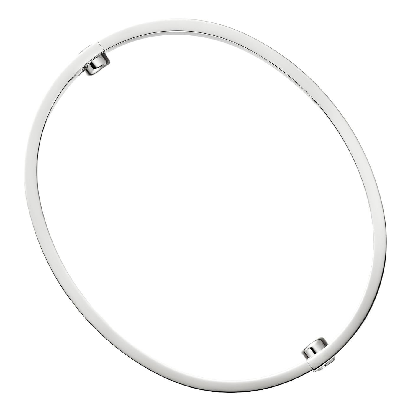 Women's Cartier Love Bracelet Classic Model White Gold Oval Design Size 16 Bangle For Sale