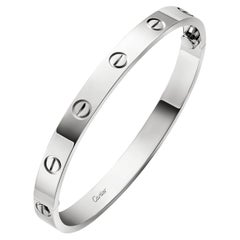 Cartier Love Bracelet Classic Model White Gold Oval Design Size 16 Bangle