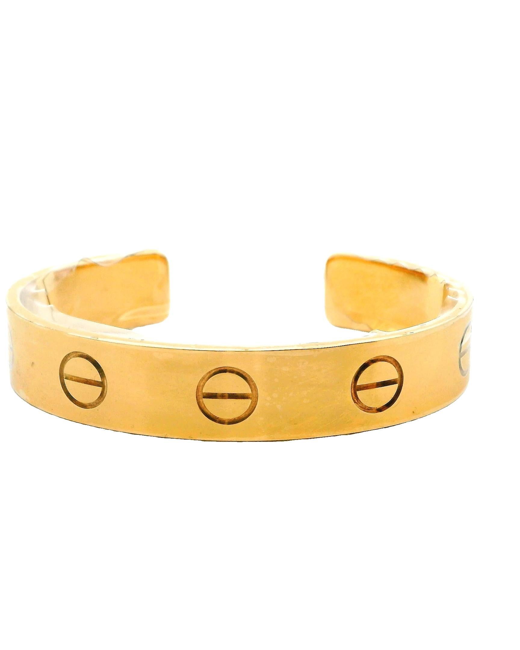Cartier Love Pulsera Brazalete Oro Amarillo Ancho XXL Talla 17 Caja y papeles en Excelente estado para la venta en Great Neck Plaza, NY