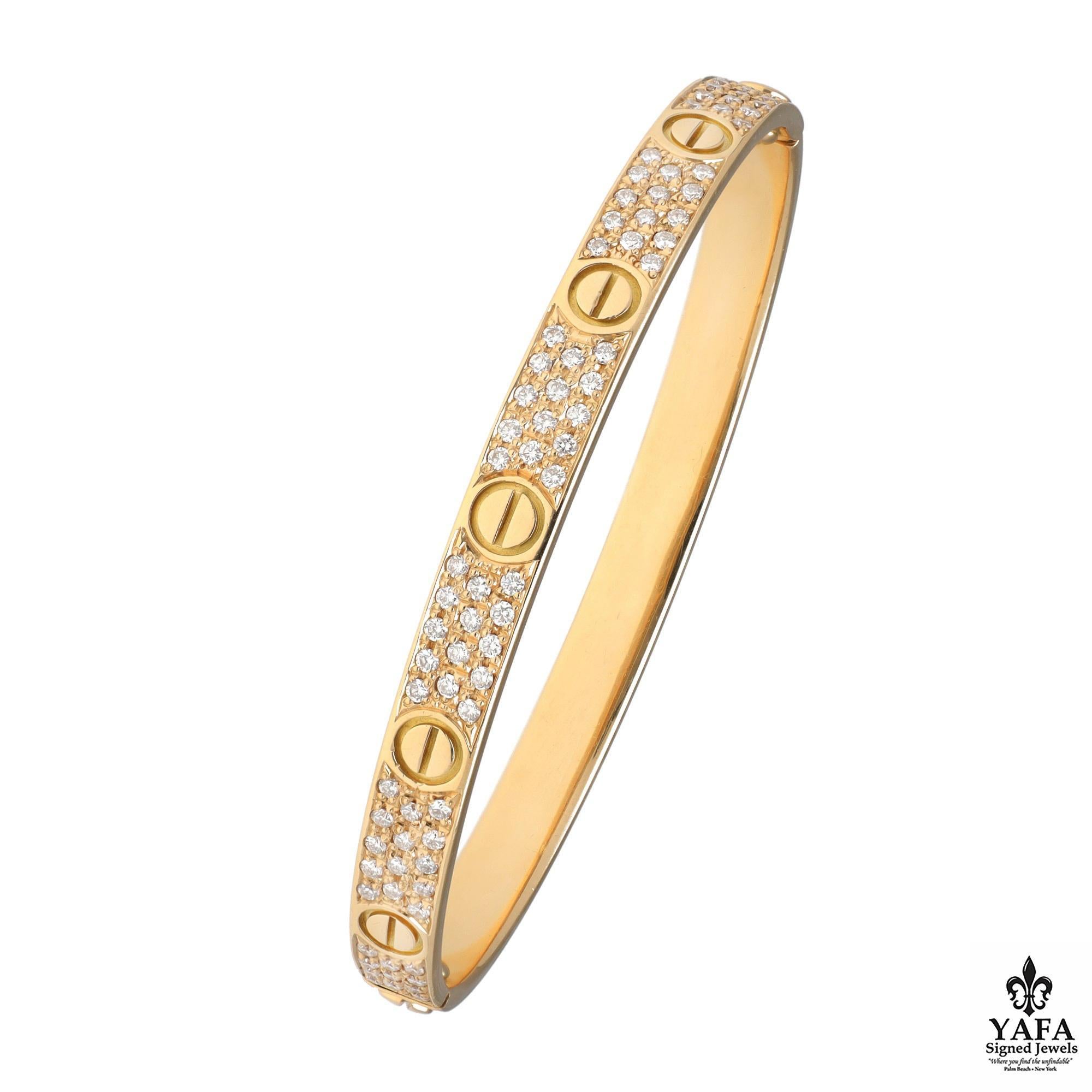 CARTIER Love Bracelet Diamond Pave In Excellent Condition For Sale In New York, NY