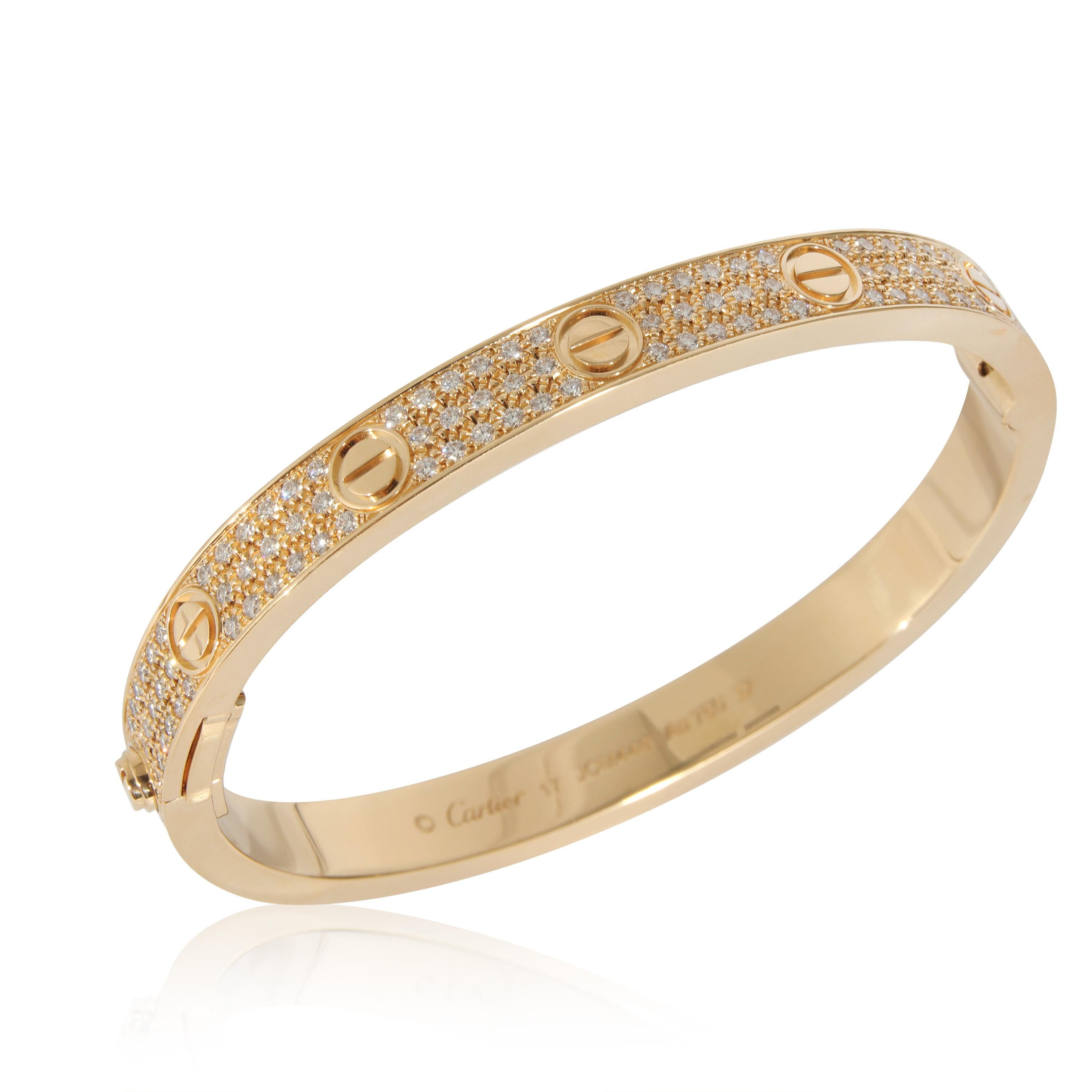 Cartier Love-Armband, Diamant-Pavé-Diamant  18 Karat Gelbgold 2 Karat Gelbgold für Damen oder Herren