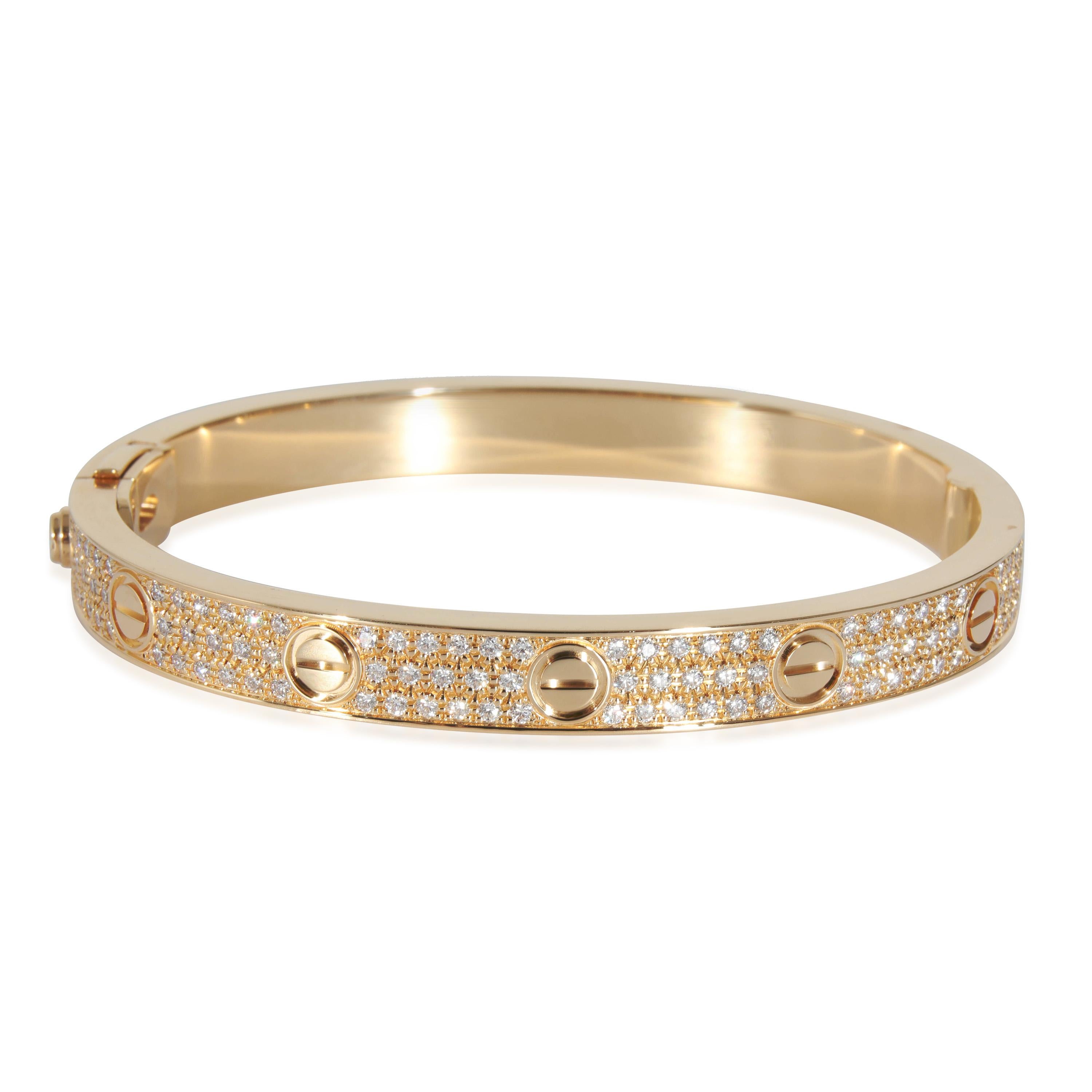 Cartier Love-Armband, Diamant-Pavé-Diamant  18 Karat Gelbgold 2 Karat Gelbgold 1
