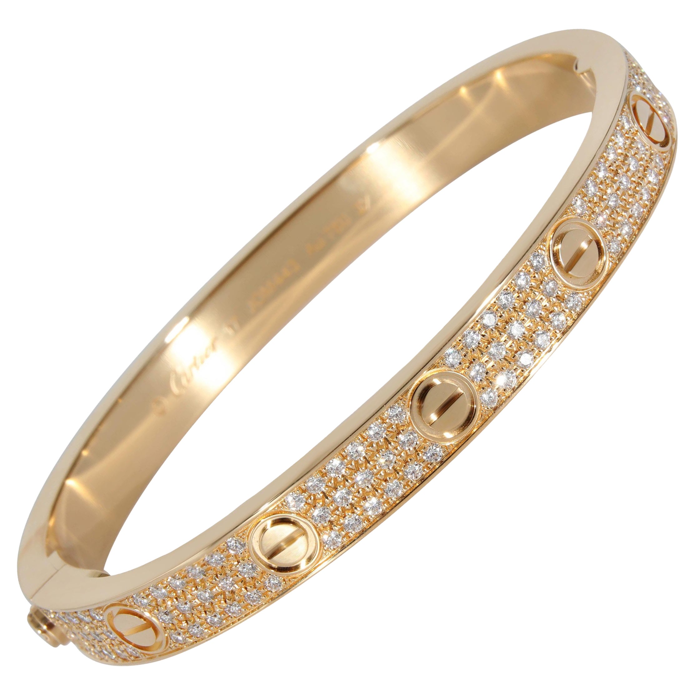 Cartier Love-Armband, Diamant-Pav�é-Diamant  18 Karat Gelbgold 2 Karat Gelbgold