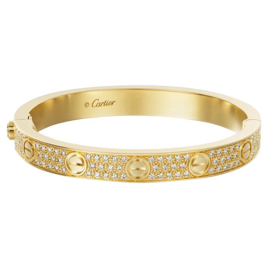 Cartier Love Bracelet Diamond Paved Yellow Gold Bracelet