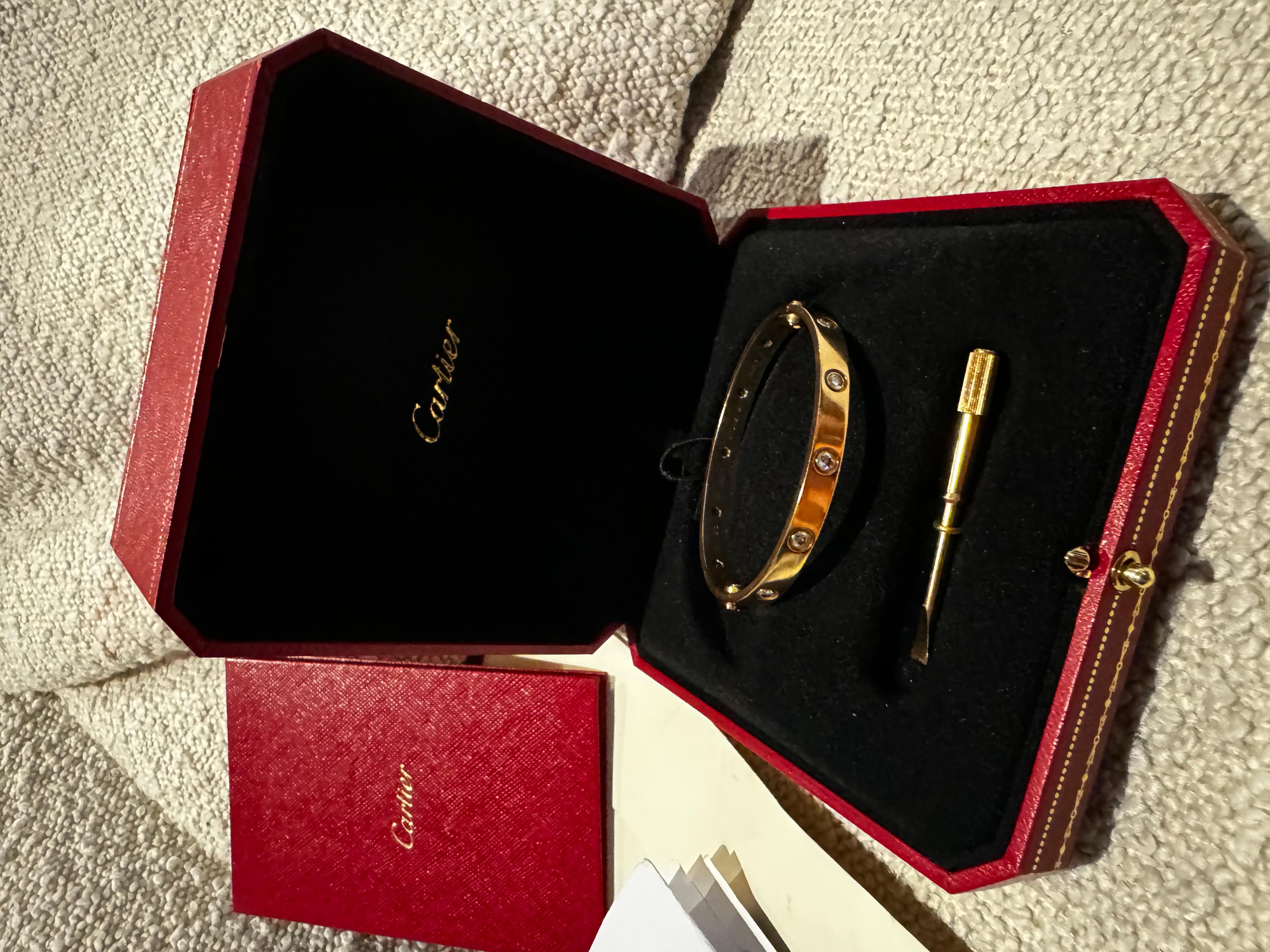 Art Nouveau Cartier Love bracelet diamonds For Sale