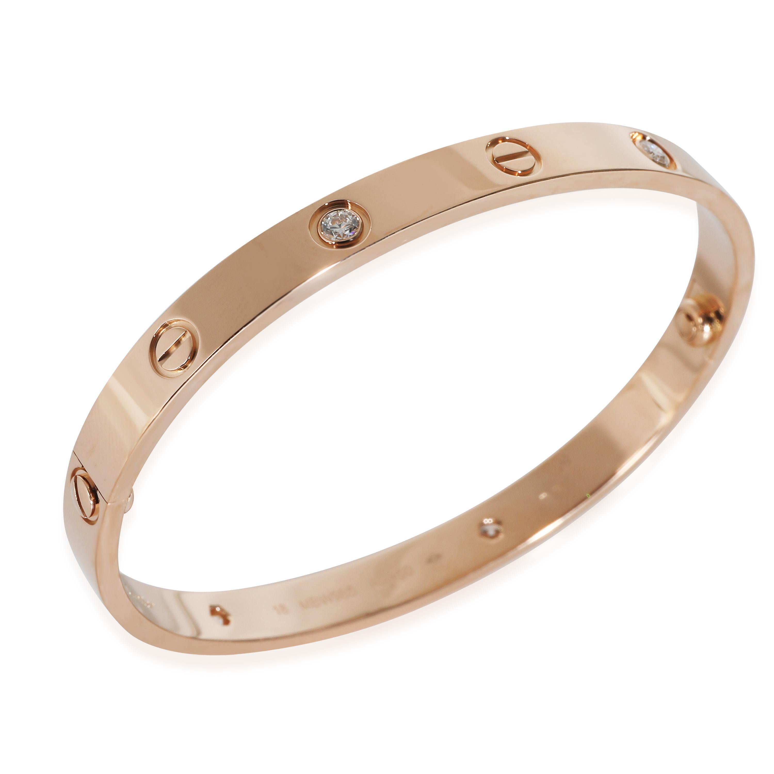 Cartier Bracelet Love, diamants (or rose) Excellent état à New York, NY