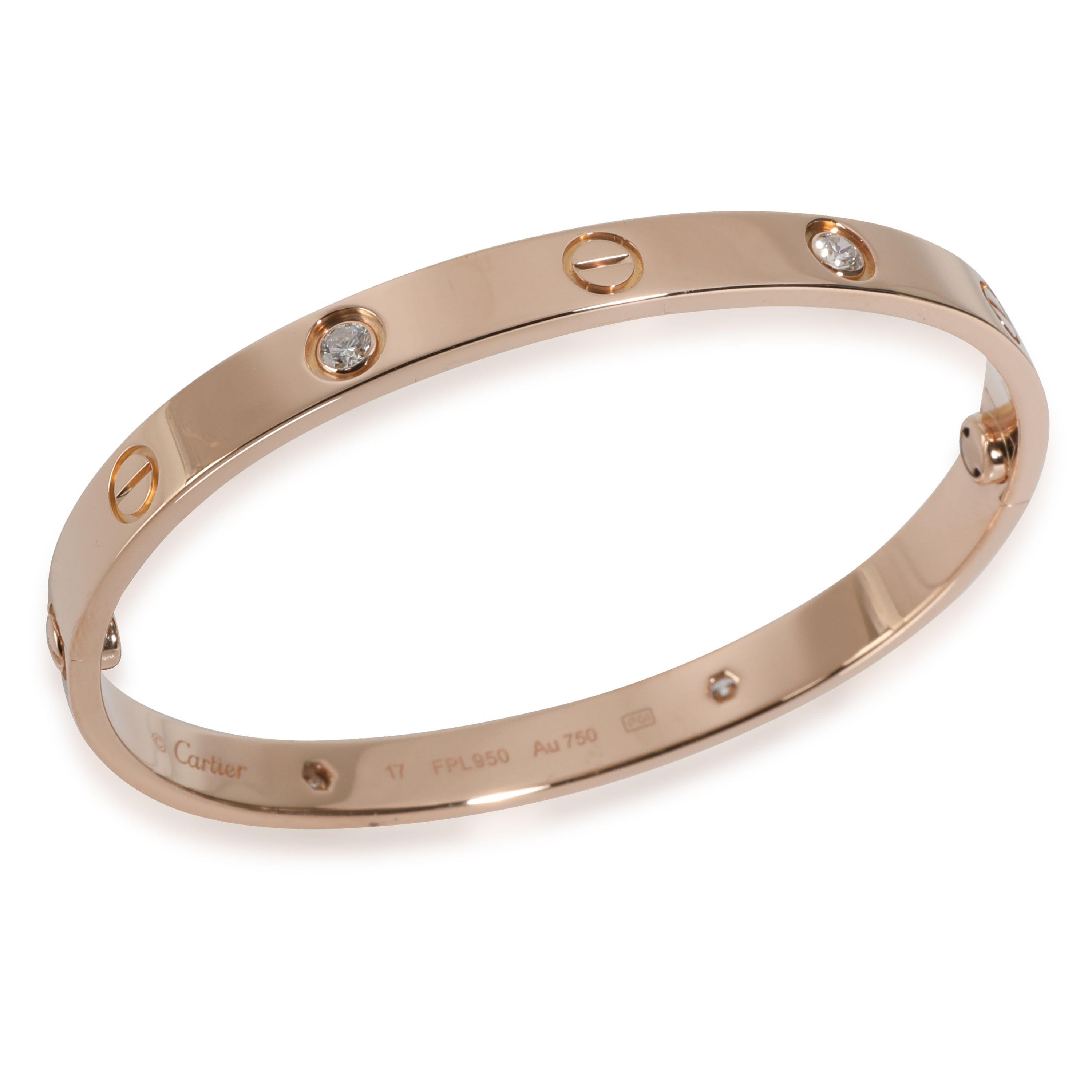 Cartier Bracelet Love, diamants (or rose) Excellent état - En vente à New York, NY