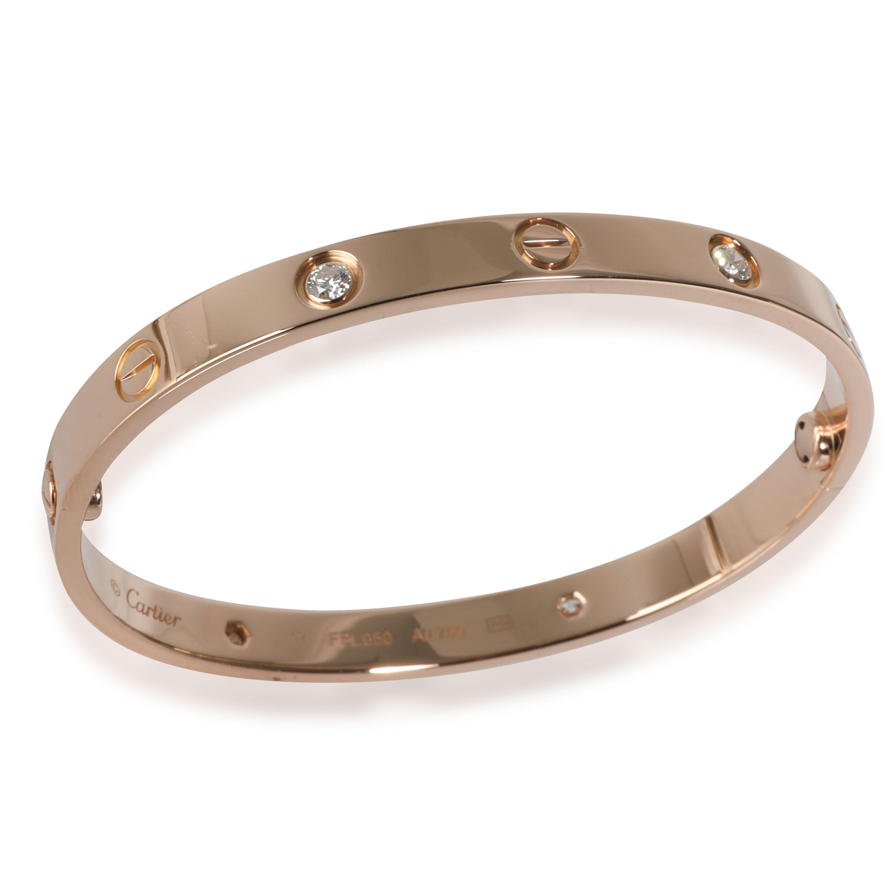 Cartier Bracelet Love, diamants (or rose) en vente 2