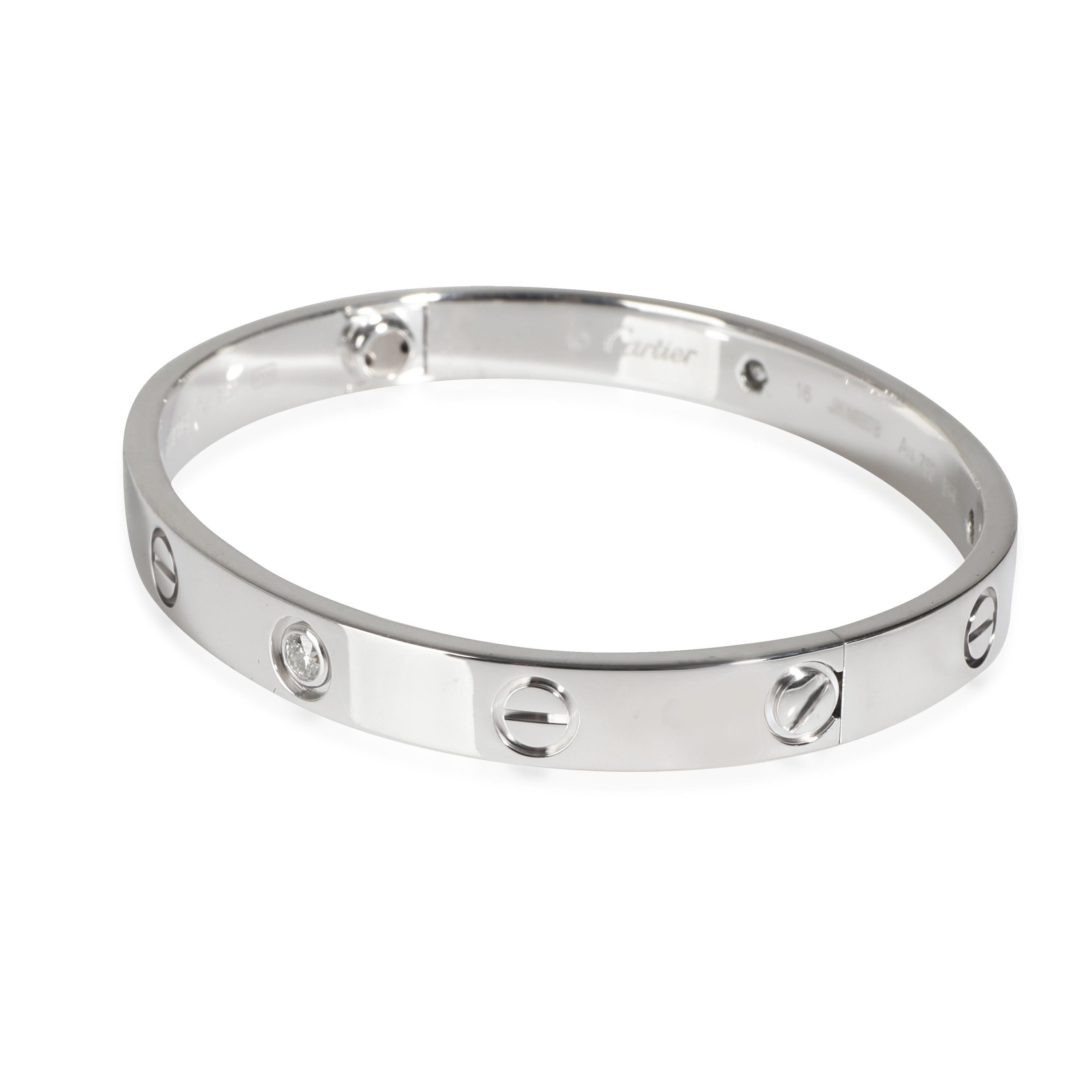 Cartier Bracelet Love, diamants (or blanc) Excellent état - En vente à New York, NY