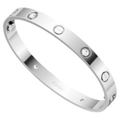 Cartier Love Bracelet Vier Diamanten Weißgold-Armreif