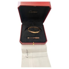 Cartier Love Bracelet Full Diamond Color 750PG -  Size 16 - Full Set