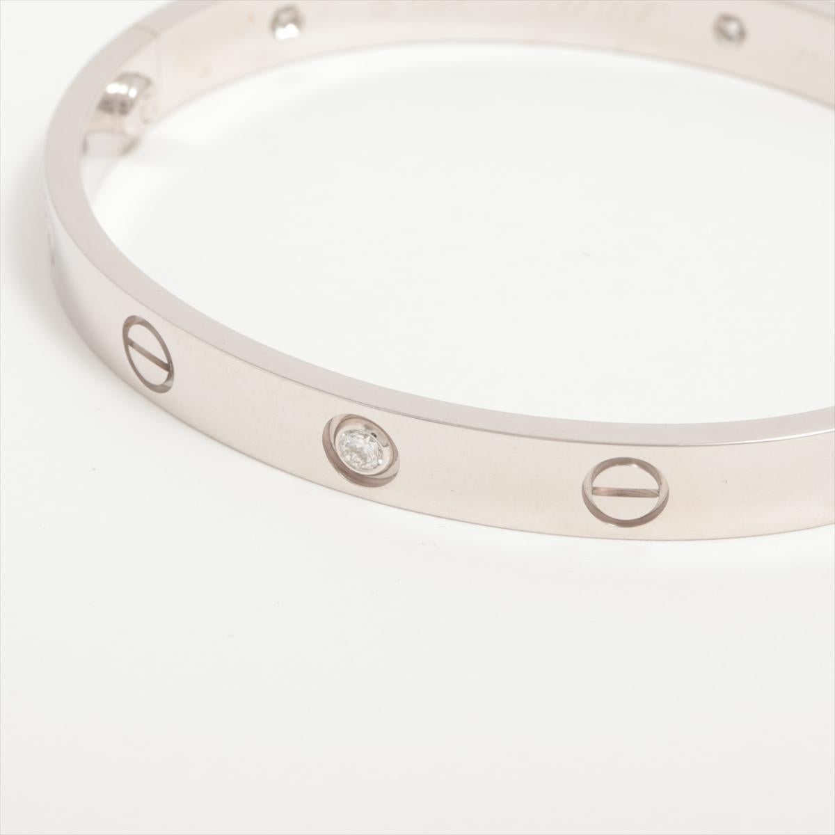 Round Cut Cartier Love Bracelet Half Diamond 4PD 750WG