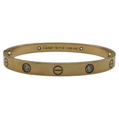 Cartier Love Bracelet Half Diamond 750YG - Size 17-  32g - Screwdriver