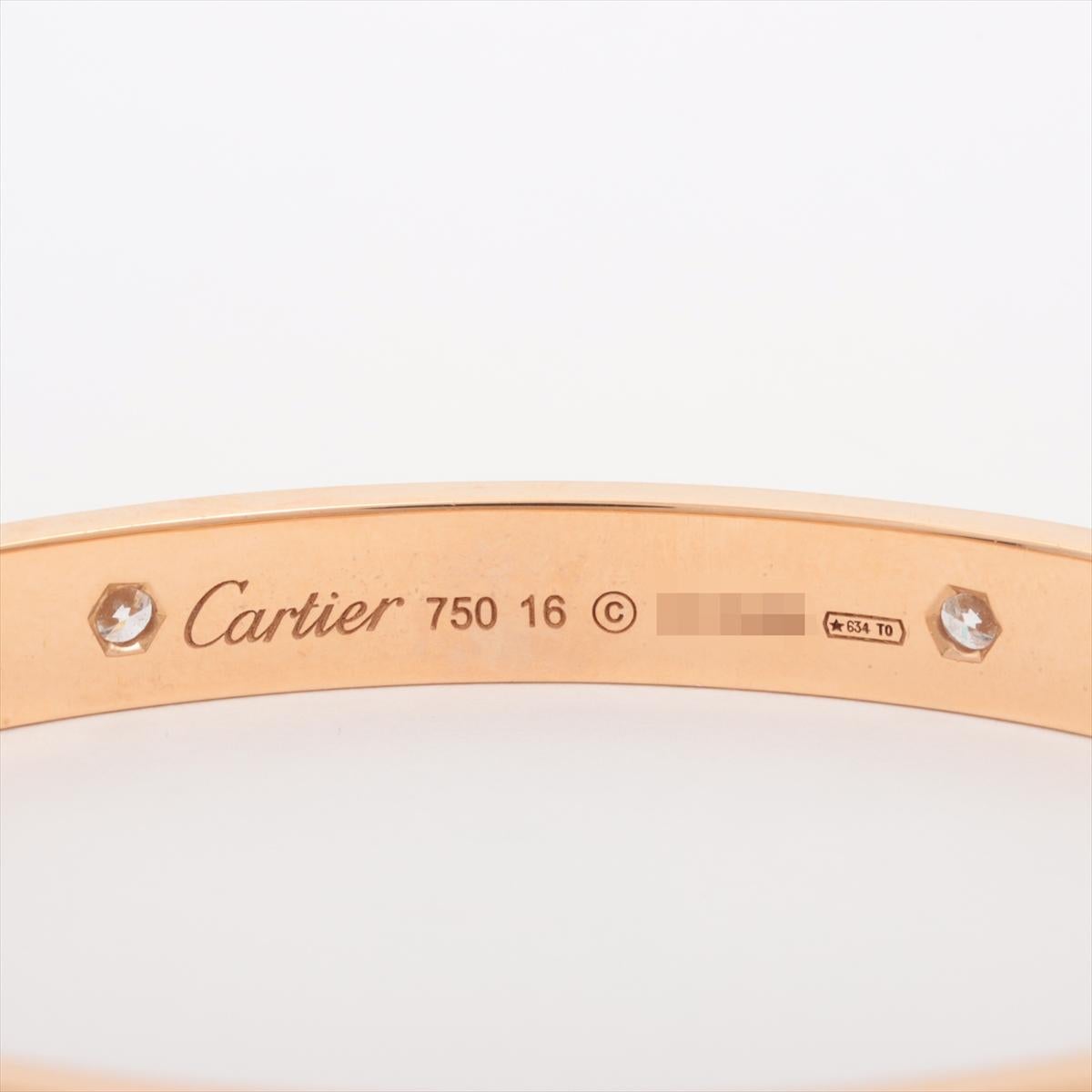 Round Cut Cartier Love Bracelet Half Diamond 4PD 750PG