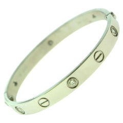 Cartier Love Bracelet in 18 Karat White Gold, 6 Diamonds