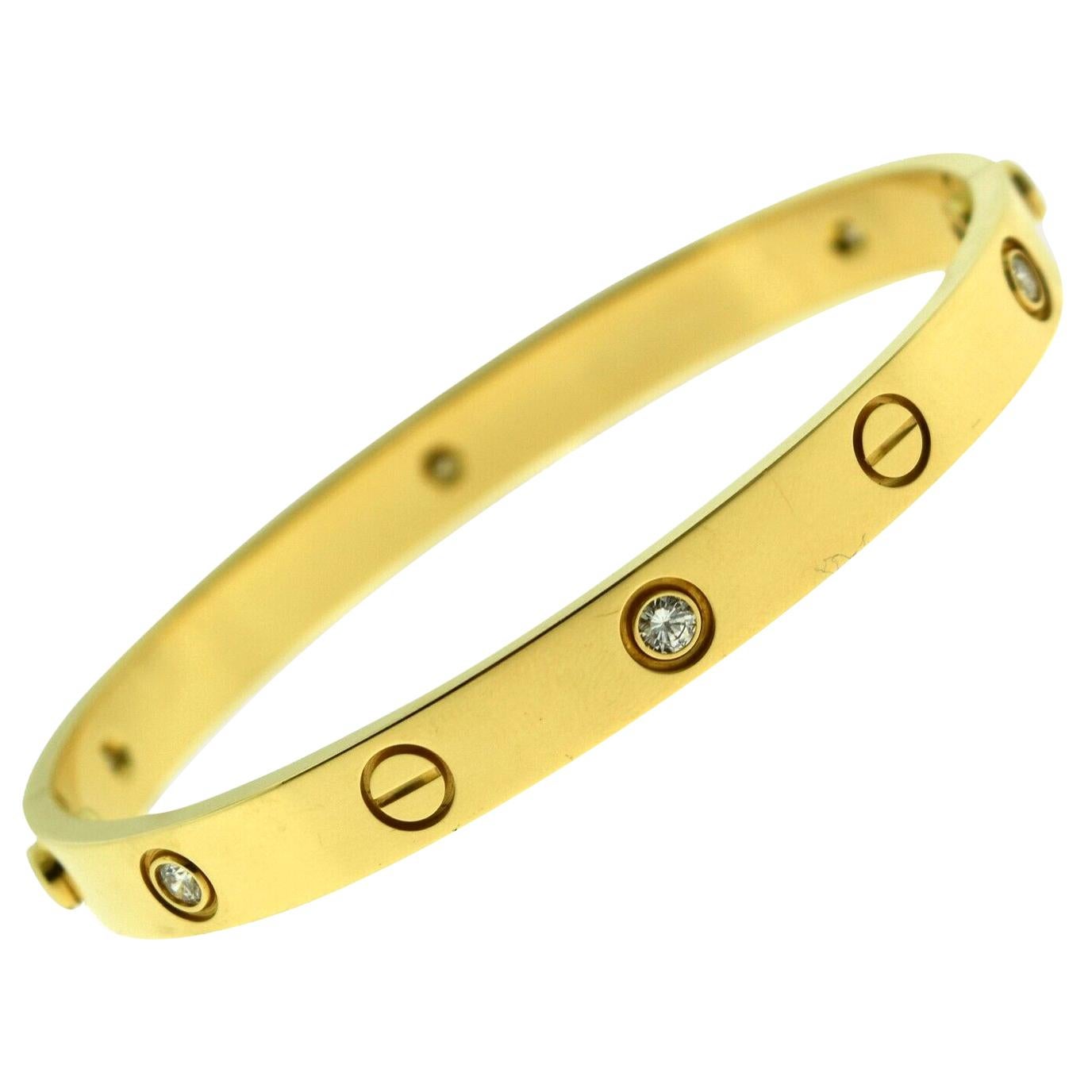 Cartier Love Bracelet in 18 Karat Yellow Gold, 6 Diamonds