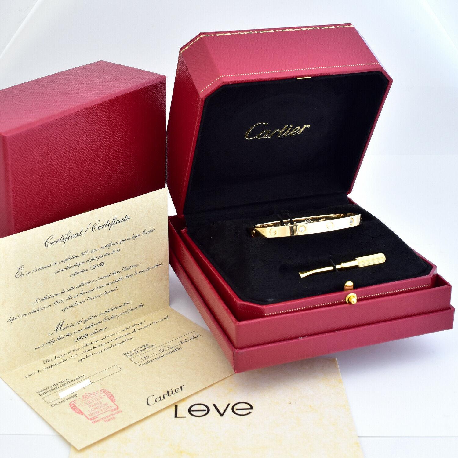 love bracelet 6 diamonds