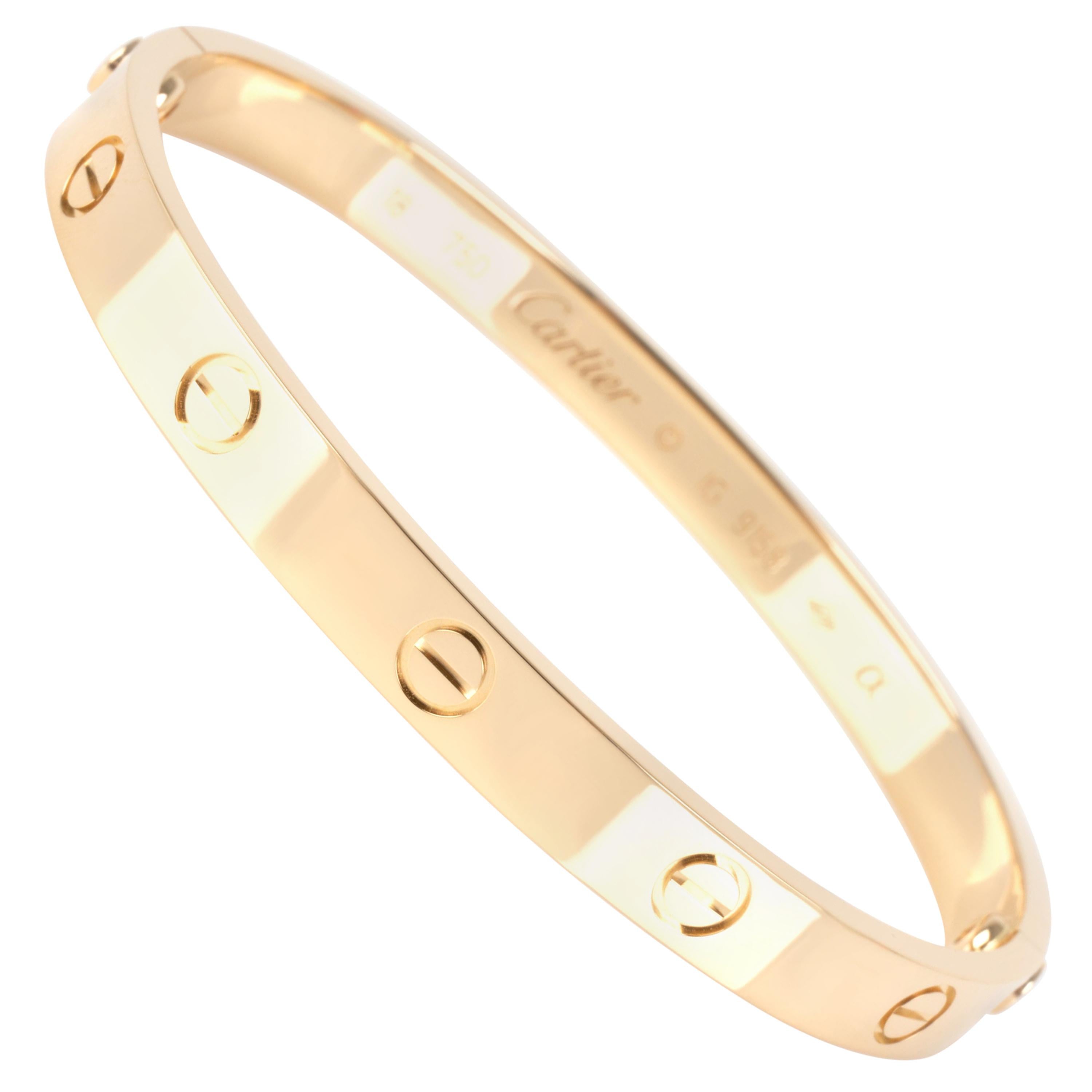 Cartier Love Bracelet in 18 Karat Yellow Gold For Sale at 1stDibs