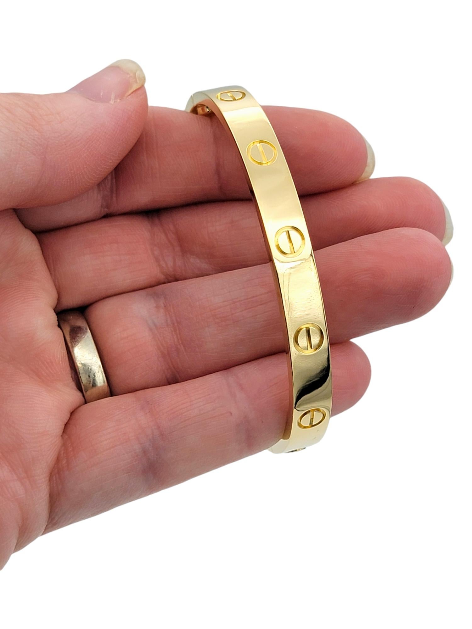 Cartier Love Bracelet in 18 Karat Yellow Gold with Box and Screwdriver, Size 16 4