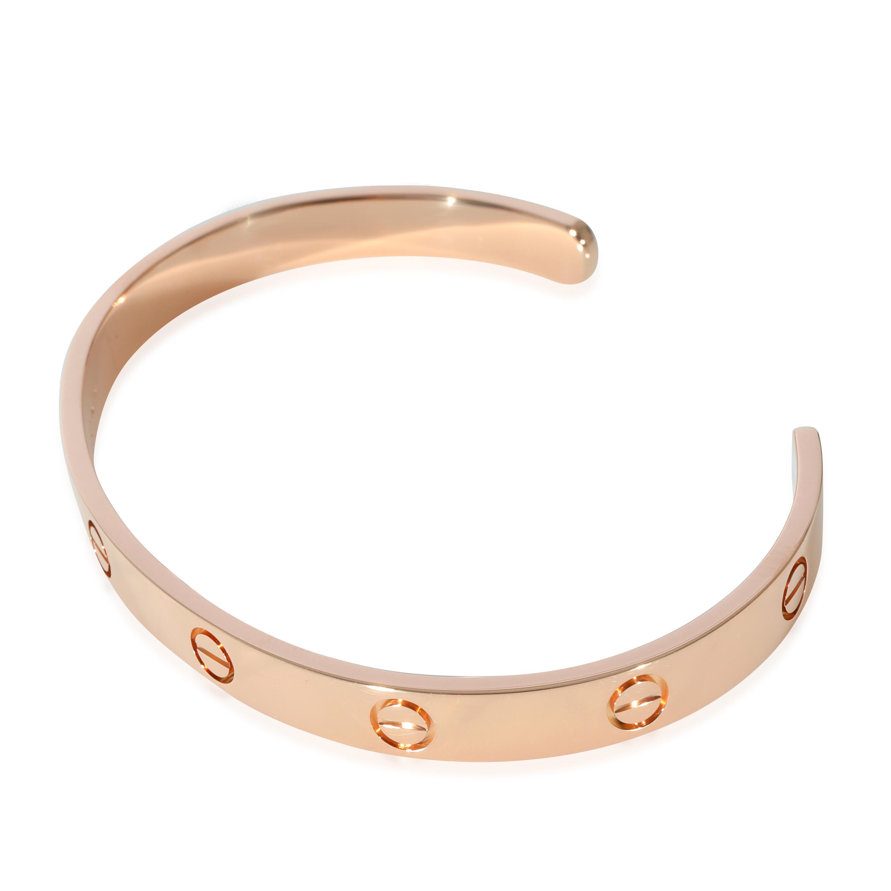 Cartier Love-Armband aus 18 Karat Roségold im Zustand „Hervorragend“ in New York, NY