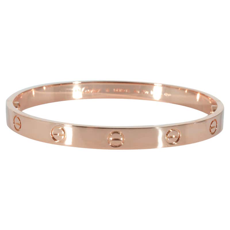 Cartier Love Bracelet Small Thin Diamond-Paved Bangle in Rose Gold For ...