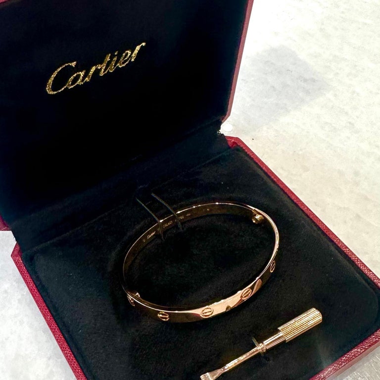 Cartier Love Bracelet in 18k Rose Gold New Screw System SIZE 18 at