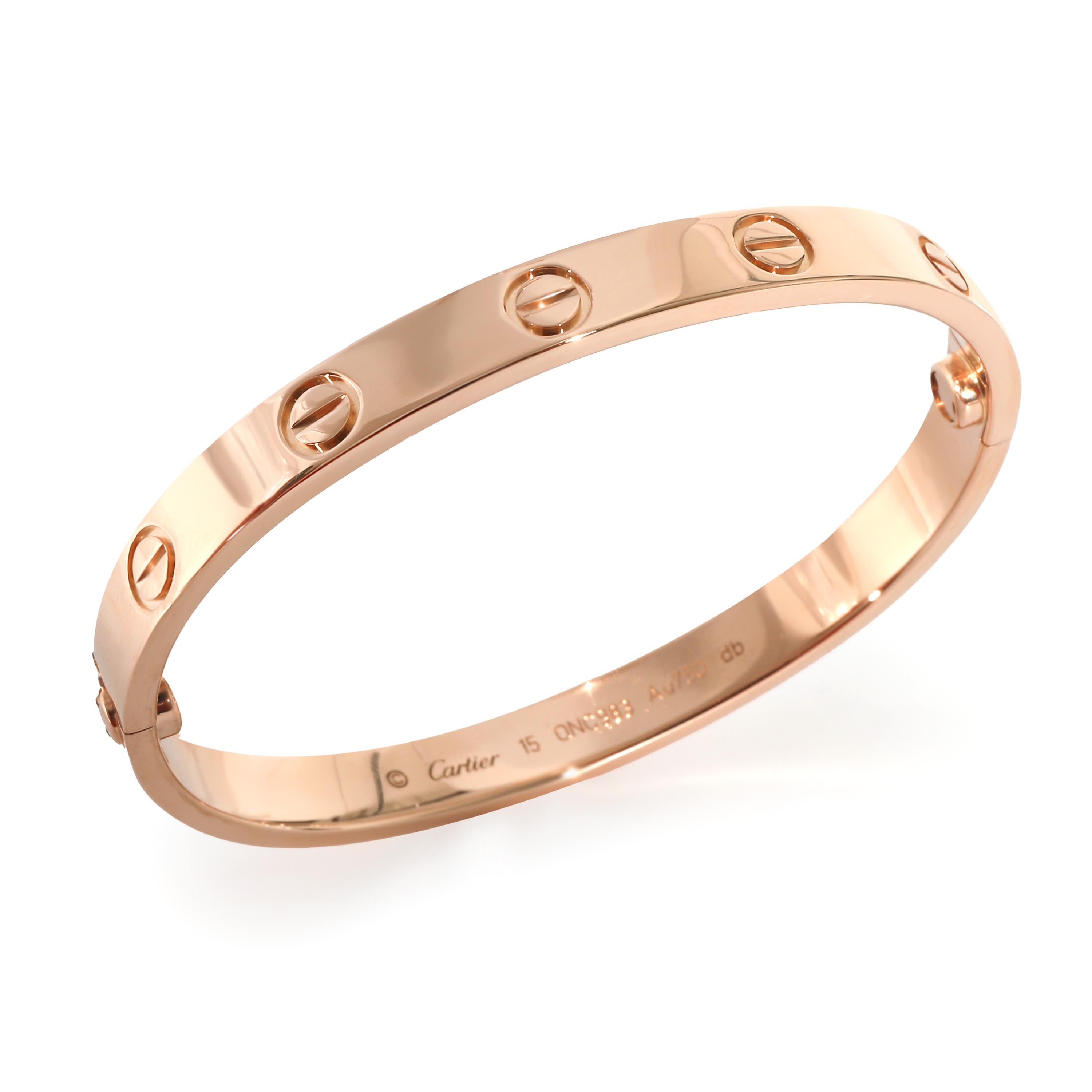 Cartier Love Bracelet in 18K Rose Gold, Size 15

PRIMARY DETAILS
SKU: 132560
Listing Title: Cartier Love Bracelet in 18K Rose Gold, Size 15
Condition Description: Cartier's Love collection is the epitome of iconic, from the recognizable designs to