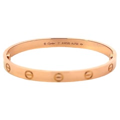 Cartier Pulsera del Amor en Oro Rosa de 18K Talla 17 Con Caja y Papeles