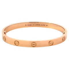 Cartier Love Bracelet in 18K Rose Gold Size 17 With Box and Papers