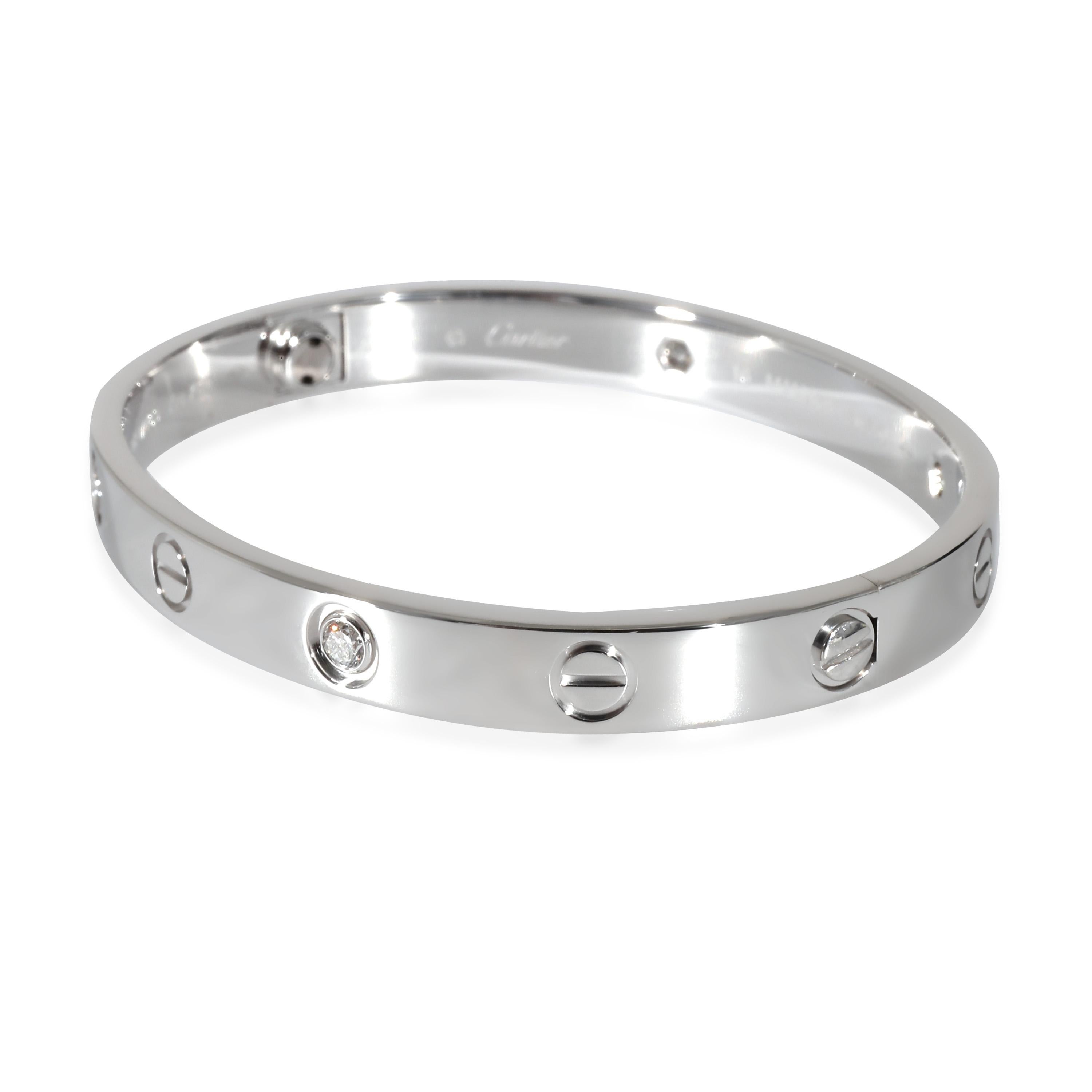 Cartier Love Bracelet in 18K White Gold 0.42 CTW In Excellent Condition For Sale In New York, NY