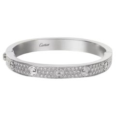 Used Cartier LOVE Bracelet in 18k white gold 2ct diamonds with box
