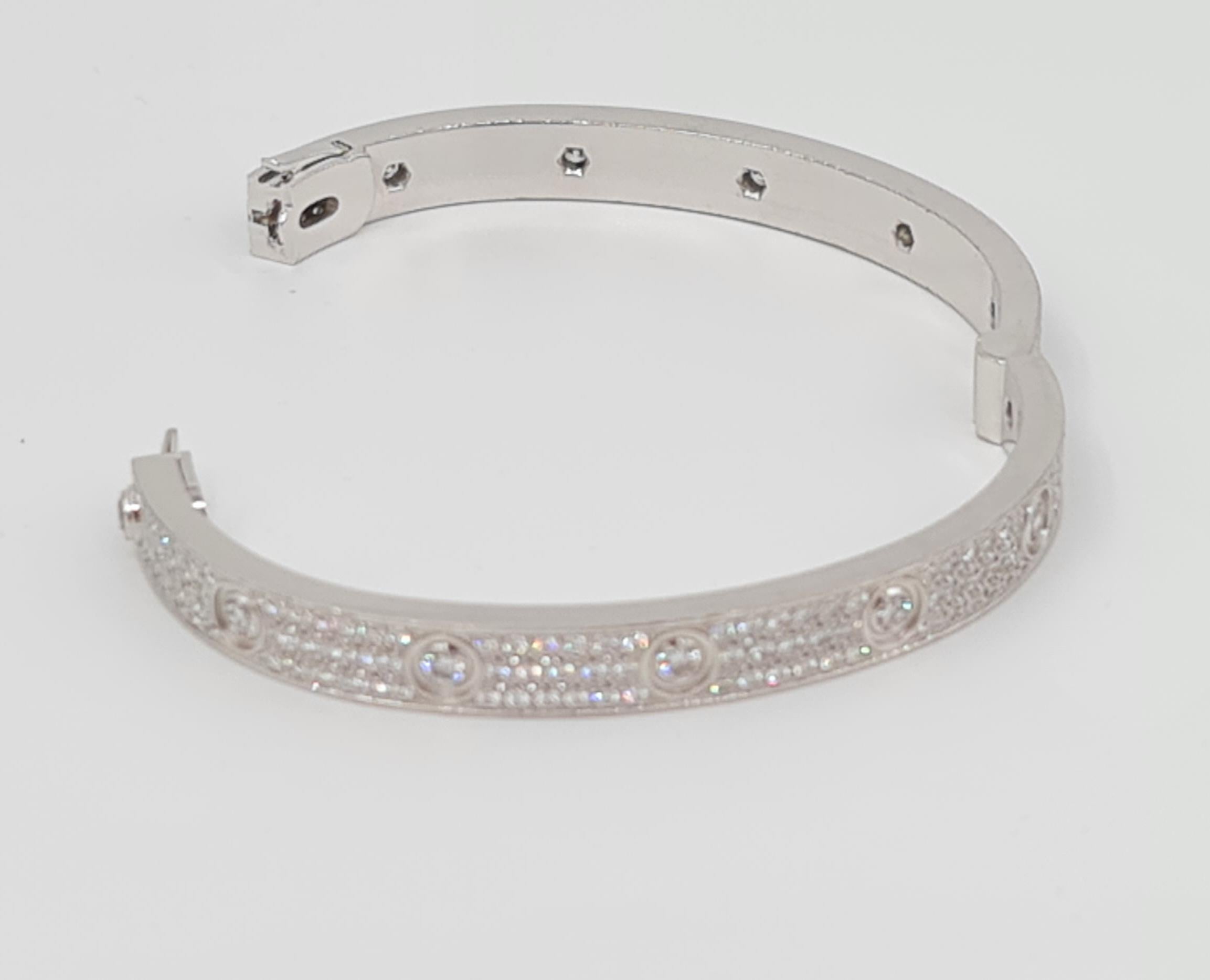 Cartier Love Bracelet in 18k White Gold and 3.70ct Diamonds In Excellent Condition In SYDNEY, NSW