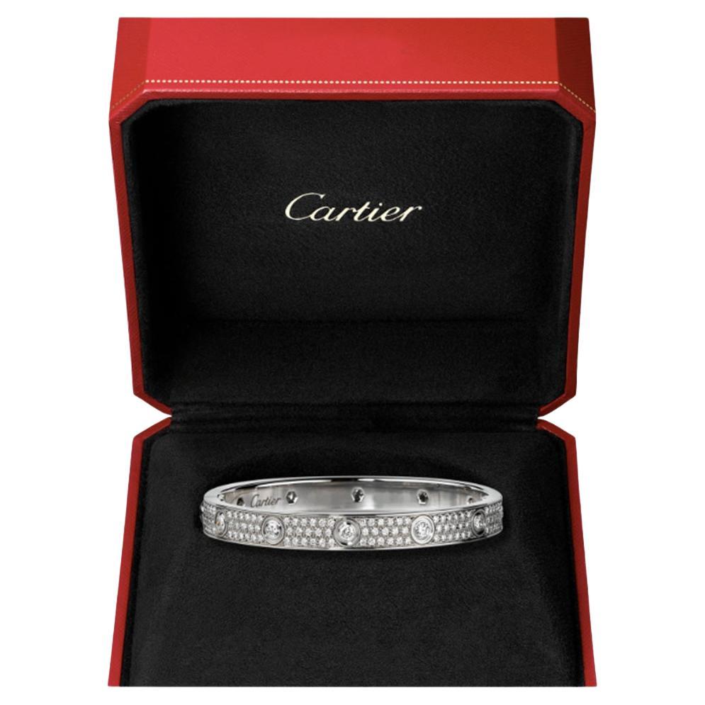 Cartier Love Bracelet in 18k White Gold and 3.70ct Diamonds