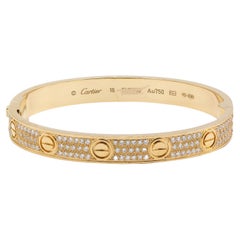 Cartier LOVE Bracelet in 18k white gold and 3.70ct diamonds with box