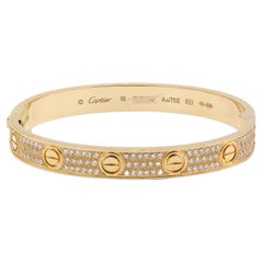 Bracciale Cartier LOVE in oro bianco 18 carati e 3,70 carati di diamanti con scatola