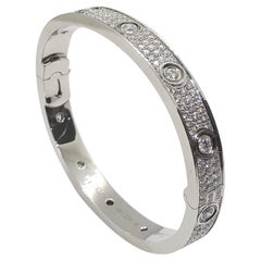 Cartier LOVE Bracelet in 18k white gold and 3.70ct diamonds with box & papers