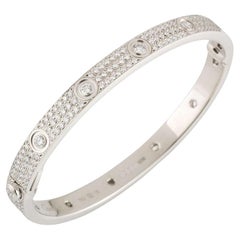 Vintage Cartier LOVE Bracelet in 18k white gold and 3.70ct diamonds with box & papers
