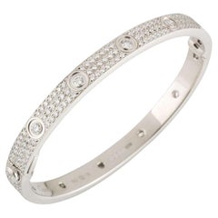 Cartier LOVE-Armband aus 18 Karat Weißgold und 3,70 Karat Diamanten mit Karton und Papieren