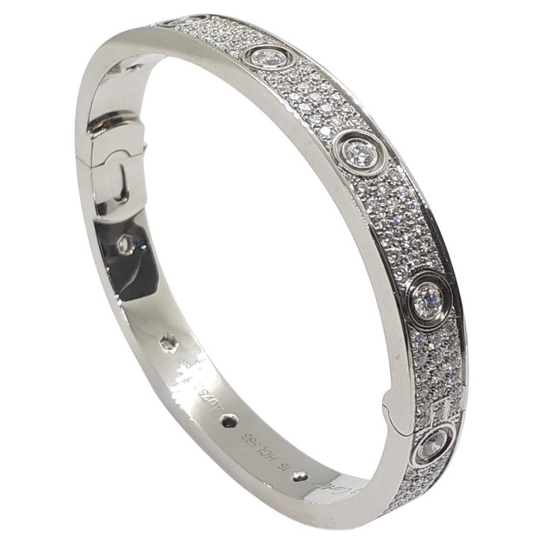 18KT White Gold Cartier Love Bracelet with Diamonds - Estate Fine Jewelry
