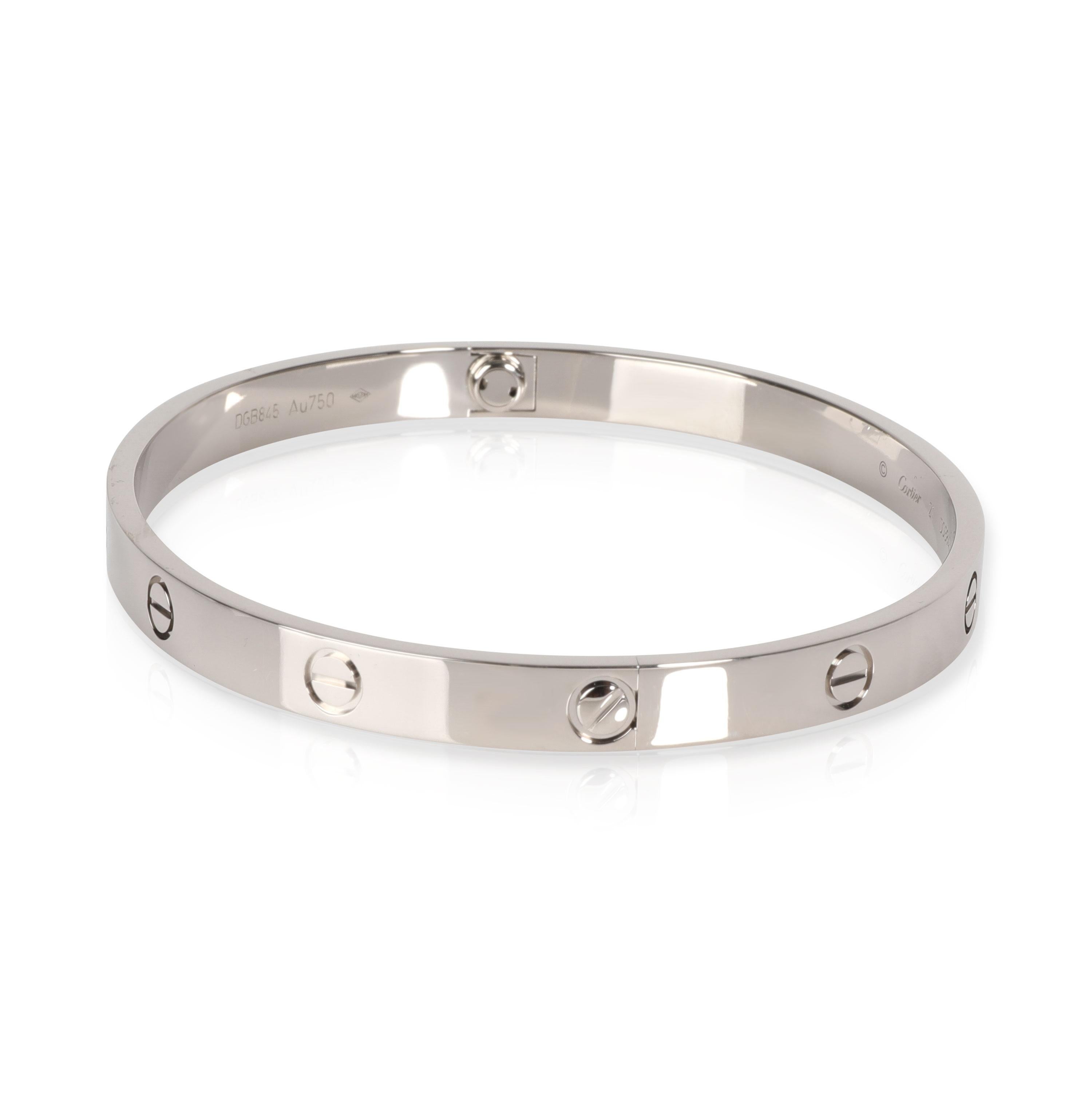 Cartier Love Bracelet in 18 Karat White Gold In Excellent Condition In New York, NY