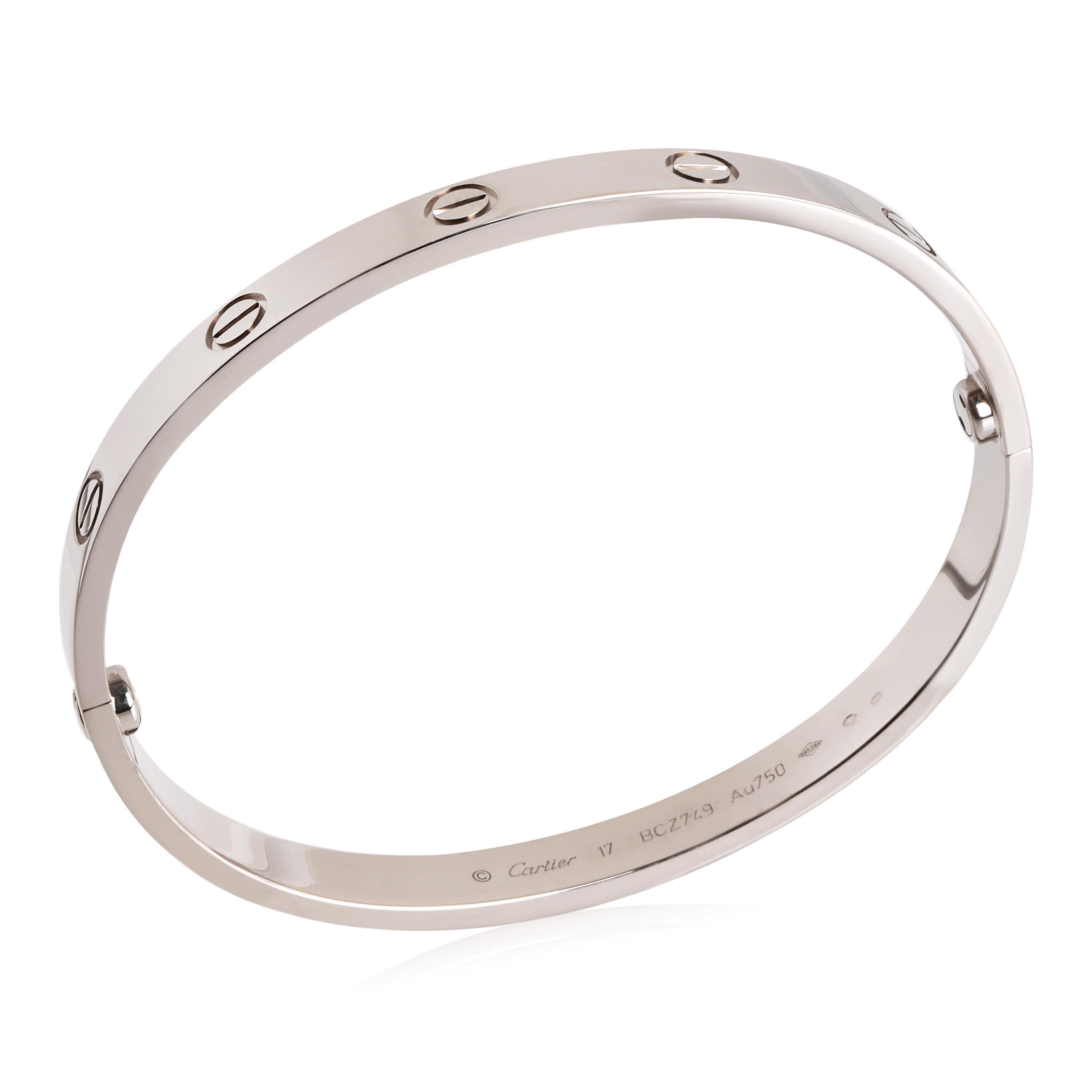 Cartier Love Bracelet in 18k White Gold In Excellent Condition In New York, NY