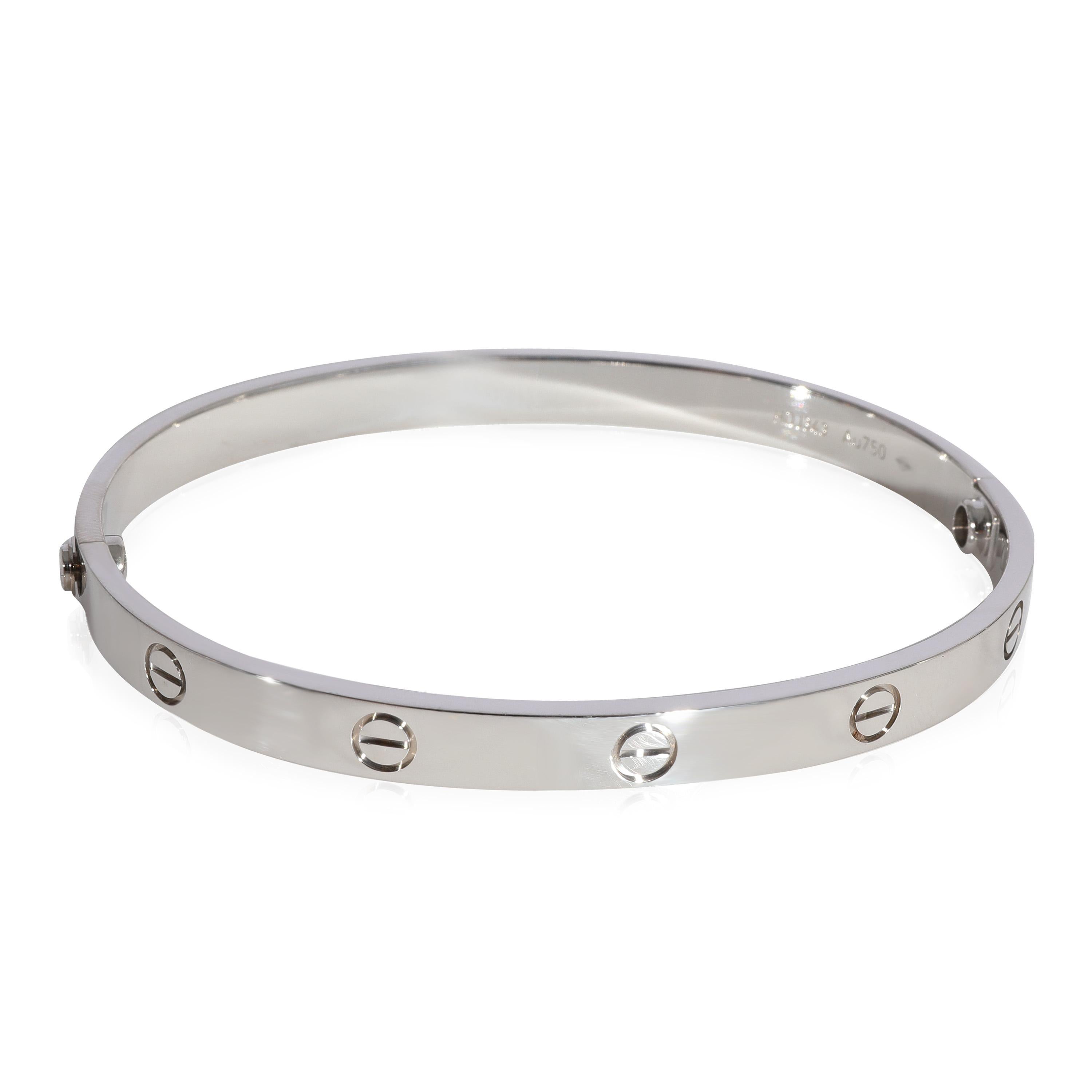 Cartier Love-Armband aus 18 Karat Weißgold im Zustand „Hervorragend“ in New York, NY
