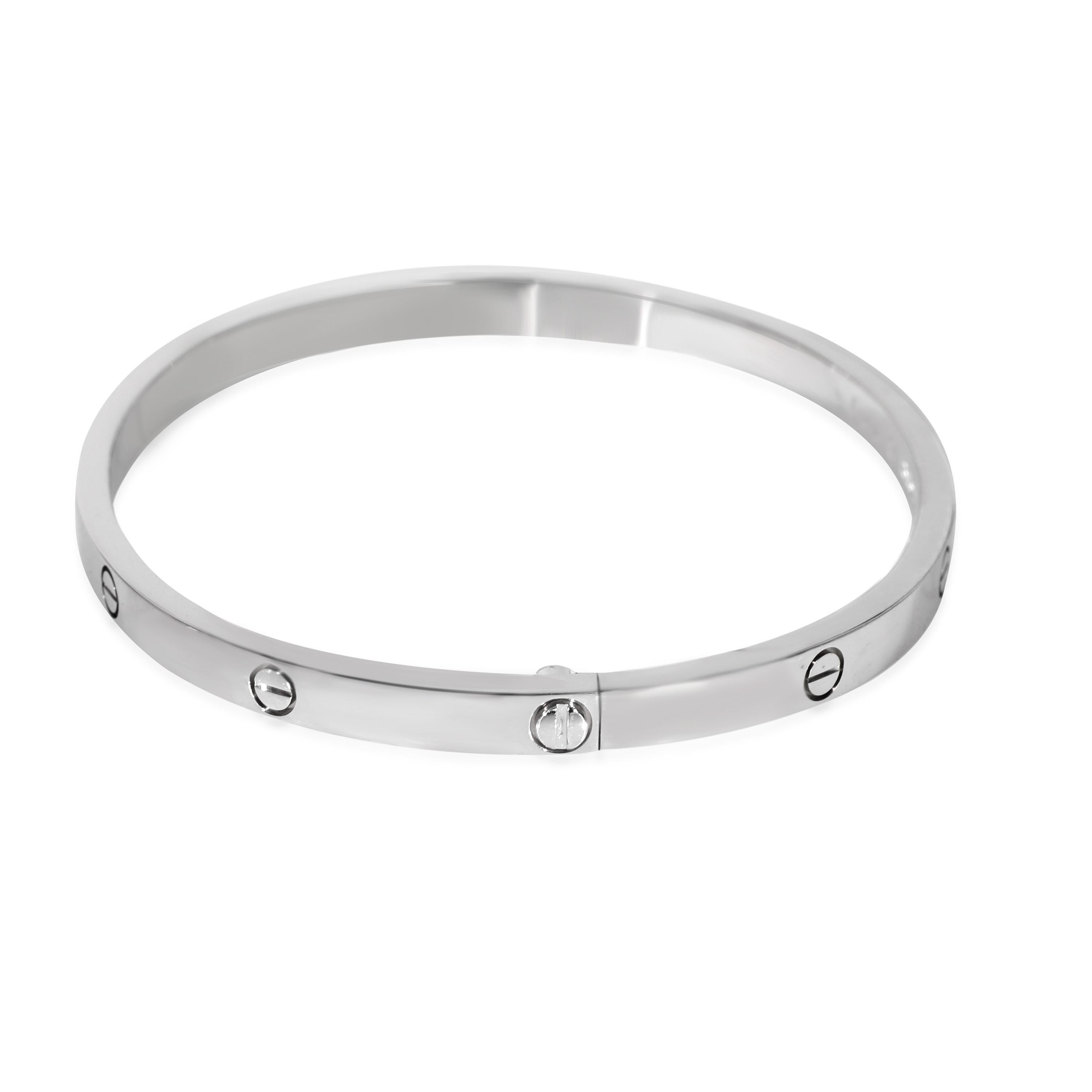 Cartier Love Bracelet in 18k White Gold For Sale at 1stDibs