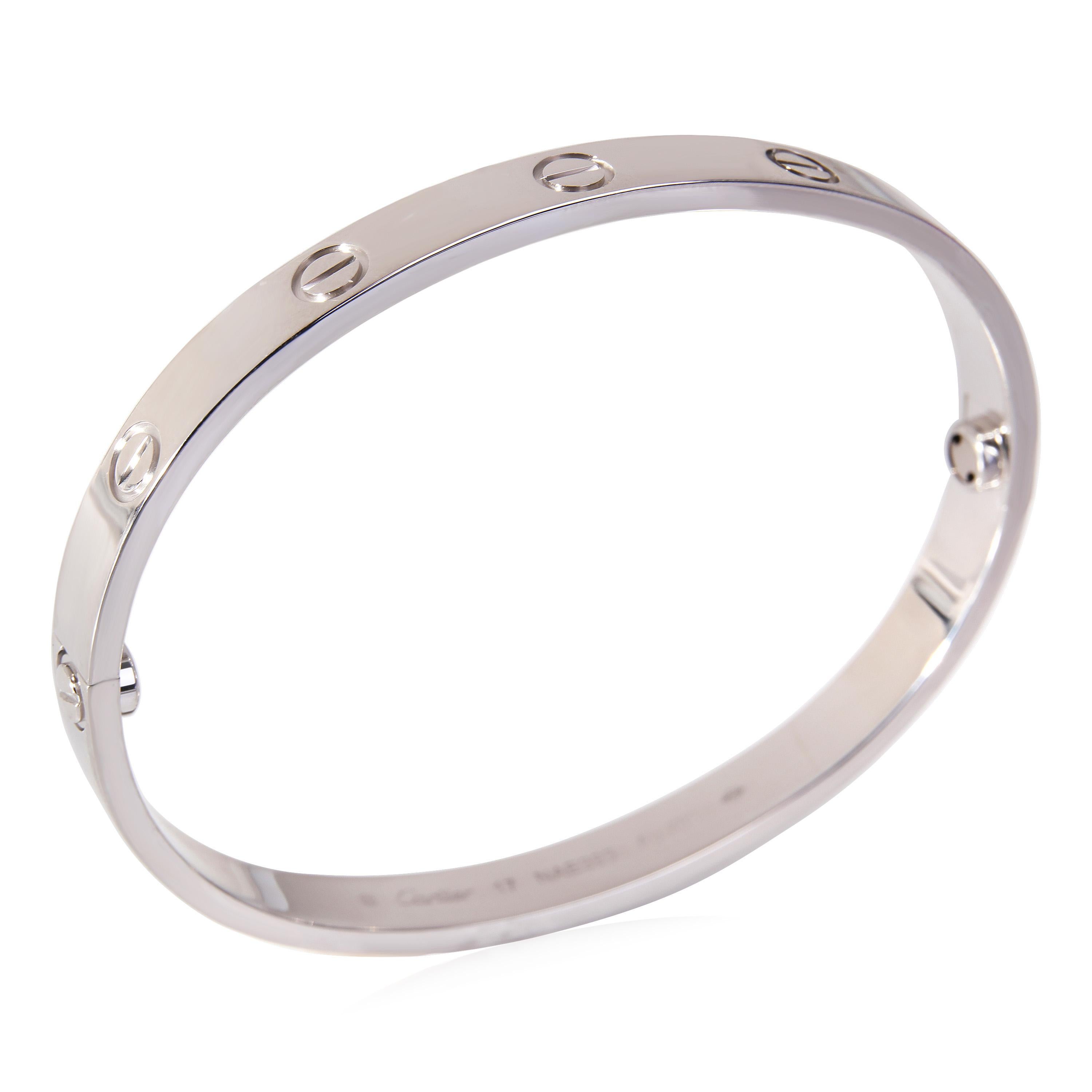Cartier Love Bracelet in 18k White Gold In Excellent Condition In New York, NY