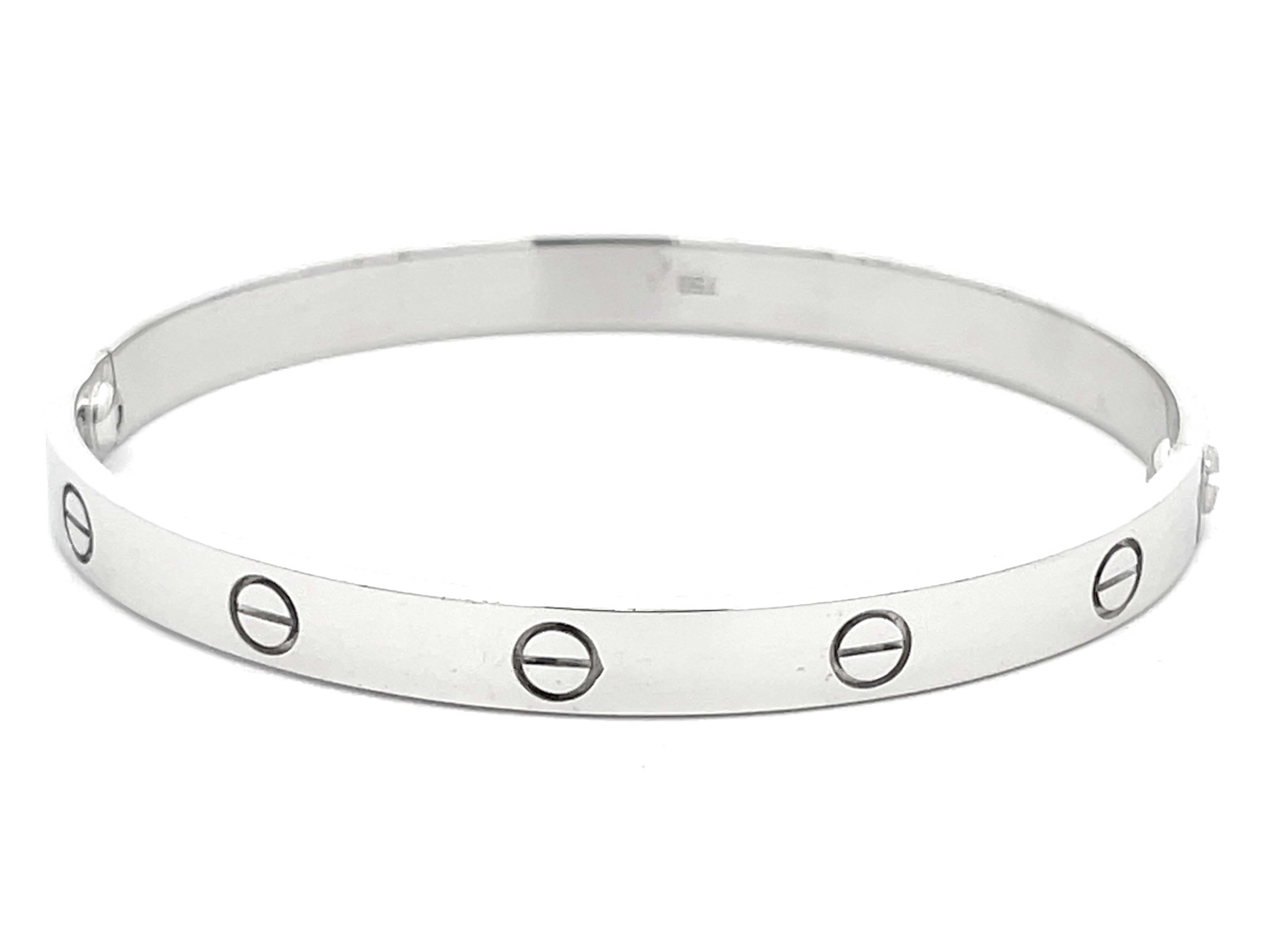 Women's or Men's Cartier Love Bracelet in 18k White Gold