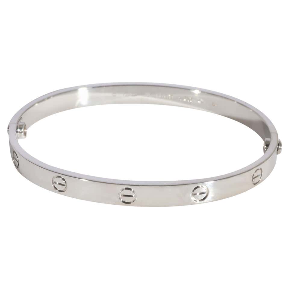Cartier Love Bangle in 18 Karat White Gold For Sale at 1stDibs